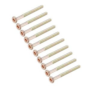 uxcell M6x70mm Furniture Screw Hex Socket Machine Screws Zinc Plated Fasteners Bolts Half Thread Carbon Steel 15Pcs