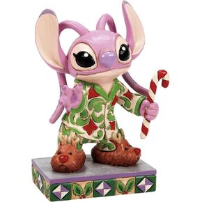 Enesco Disney Traditions by Jim Shore Lilo and Stitch Angel in Christmas Pajamas Figurine, 4.5 Inch, Multicolor