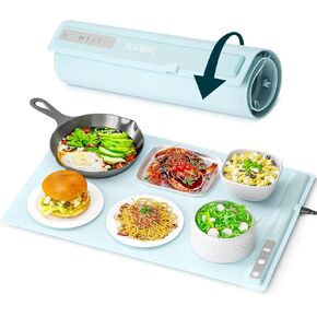 Electric Warming Tray with Temperature Settings, 3 Modes &Full Surface Heating, XGOBHC Portable Food Warmer for Parties, Auto Shut-Off -Silicone Heating Tray for Buffet,Gatherings,Everyday Use,Blue