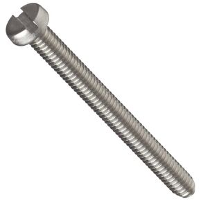 Small Parts Stainless Steel Machine Screw, Plain Finish, Cheese Head, Slotted Drive, 12mm Length, M2.5-0.45 Metric Coarse Threads (Pack of 100)