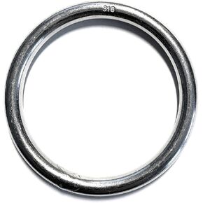 US Stainless Stainless Steel 316 Round Ring Welded 3/16" x 1 5/8" (5mm x 40mm ID) Marine Grade