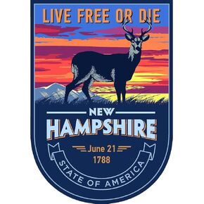 State Animal New Hampshire Night 4x5.5 inches Sticker Decal die Cut Vinyl - Made and Shipped in USA