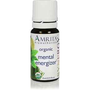 Mental Energizer Synergy Essential Oil Blend (Natural Energy Booster) Organic Essential Oil Blend of Lemon, Distilled Lime, Peppermint, & Ginger CO2 -Size: 10ML
