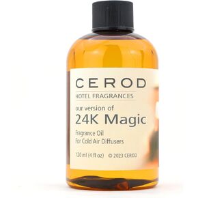 24K Magic Fragrance Oil for Cold Air Diffusers - Zesty Citrus, Floral Jasmine, and Delicate Lily Scent, 120mL