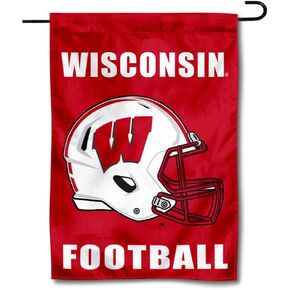 Wisconsin Badgers Football Helmet Garden Flag