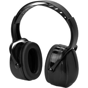 MRI-Safe Hearing Protection Ear Muffs - Comfortable, Adjustable, NRR 26dB Noise Reduction Earphones, Includes Earplugs - Black