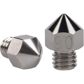 2pcs MK8 Plated Wear Resistant Nozzle Durable Non-Stick 0.6mm for Creality CR-10 Ender 3 pro Ender 5, CraftBot, BQ Witbox, BQ Prusa I3 Hephestos 3D Printer use (2x0.6)