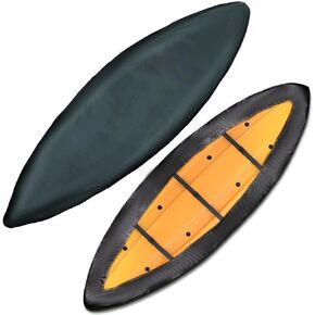 Kayak Cover Heavy Duty Dust Cover Waterproof&UV Protection Kayak Cover for Outdoor Storage Black (10.2-11.5FT/3.1-3.5m)