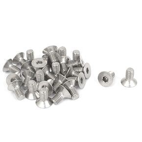 uxcell® M6 x 12mm Metric Hex Socket Countersunk Flat Head Screw Bolts 30PCS
