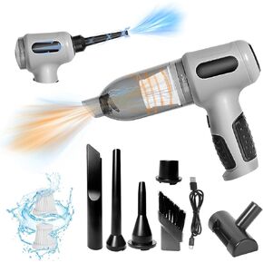 Handheld Car Vacuum Cleaner, 12000PA Mini Vacuum Cleaner Cordless with Brushless Motor, 4 in 1 Rechargeable High Power Portable Car Vacuum for Car,Office and Home Cleaning (Grey)