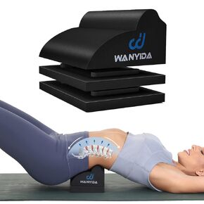 Lumbar Orthotic Traction Roll Device, Lower Back Stretcher for Pain relief, Back Traction for Lumbar Decompression, 3 Height Adjustable Lumbar Stretcher, Chiropractic