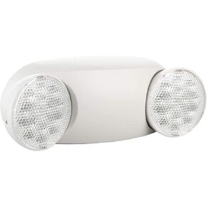 2 Pack White LED Emergency Lights with Battery Backup, Two Head Adjustable Emergency Lighting Fixtures-Fireproof Materials-Emergency Lighting Fixture/Emergency Light Home.