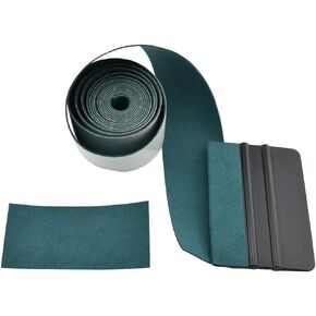 FOSHIO Micro Fiber Felt for Squeegee Edge Wrapping 2 Meters Length - Dark Green Suede Felt to Cover The Edges of Hard Card Squeegees