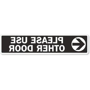 SmartSign "Please Use Other Door" Clear Decal with Left Arrow | 2.25" x 10" Front Adhesive