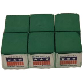 Silver Cup Set of 6 Green Billiard Pool Cue Chalk