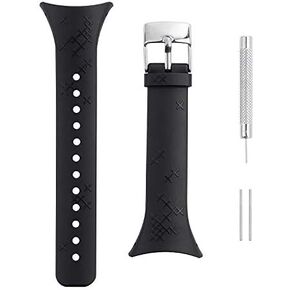 Watch Band Compatible with Suunto M Series Women M1 M2 M4 M5, Soft Rubber Replacement Watch Strap for Suunto Smart Watch M Series Women's & Width 16mm, Black