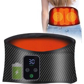 Heating Pad for Period Cramps Back Pain Relief with 5 Level Vibration & Heat, Portable Cordless Wrap Around Electric Rechargeable Heating Pads Auto 30min OFF Gift for Women Men(Under 44 in Waist Size)