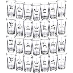 28 Pcs Funny Shot Glasses for Adult Acrylic Party Shot Glasses 1.2 Ounce Shot Glasses Party Favors for Guests Shot Glasses Bulk Wine Shot Glasses for Adult Birthday Party Drinking Gifts Supplies