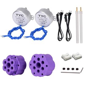2PCS Synchronous Synchron Motor 50/60Hz AC 100~127V CCW/CW 4W with 7mm Flexible Coupling Connector and 6ft Power Cord Switch Plug for Hand-Made, School Project, Model (2.5-3R)