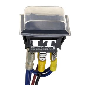 IndusTec Wired 30A 12V - DC Motor Polarity Reversing Rocker 3 Position DPDT Momentary Automatic Reset Switch (On)-Off-(On) 6 Pin DPDT Double Pole Double Throw