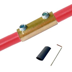 10Pcs 4 AWG Gauge Wire Connector Nut Kit, 60 Amp Splicing Quick Wiring Connection Terminal, Square Circuit Wire Connector with Screws and Heat Shrink Tubes
