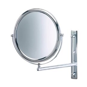 JERDON Two-Sided Wall-Mounted Makeup Mirror - Makeup Mirror with 3X Magnification & Wall-Mount Arm - 9 Inch Diameter Mirror with Chrome Finish Wall Mount - Model JP3030CF