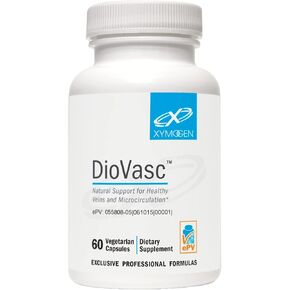 XYMOGEN DioVasc - Support for Healthy Veins, Capillaries, Blood Circulation - Micronized Diosmin for Enhanced Absorption - Blood Flow Supplement, Helps Promote Normal Lymphatic Drainage (60 Capsules)