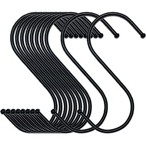 10 Pack 4.9 Inches Extra Large S Shape Hooks Heavy-Duty Metal Hanging Hooks Apply Kitchenware Bathroom Utensils Plants Towels Gardening Multiple uses Tools (Black)