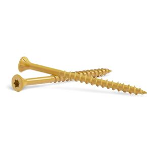#10 x 2-1/2" Wood Screws 1 LB Coarse Thread Deck Screws Star Flat Head Rust Resistant Epoxy Coated Bronze Bit Included Wood Fasteners Self Tapping LZDEC-004