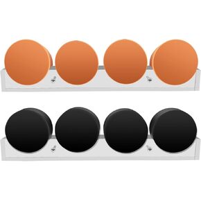 Hockey Puck display wall mount 2PCS,Clear Hockey Puck Holder,Acrylic Hockey Puck Display Wall Rack for 4 Pucks with Smooth Grooves for Players Team Gifts Living Room Storage Decoration Accessories
