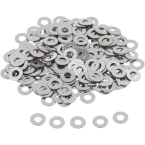 M4 Stainless Flat Finish Washer 0.35" OD (100pcs), 18-8 (304) Stainless Steel (M4)