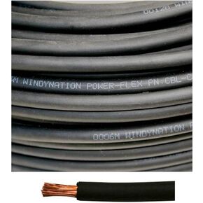 سلك كابل مرن من النحاس النقي ببطارية لحام حمراء مقاس 6 AWG بطول 25 قدمًا - السيارة، العاكس، RV، الطاقة الشمسية من WindyNation