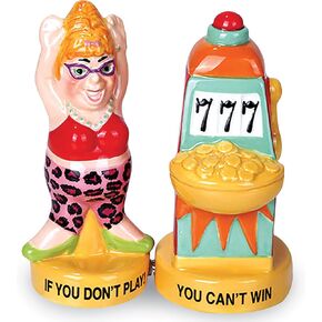 Pacific Giftware Lucky Casino Slot Machine Winner Ceramic Magnetic Salt and Pepper Shaker Set