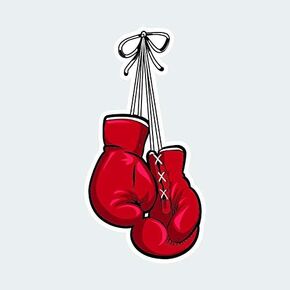 Boxing Gloves Sticker Decal Self Adhesive Box Fight Fighter MMA 2.57" Wide