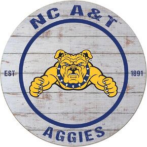 North Carolina A&T Aggies Weathered Circle Sign, 20x20 Inches, Aggies Decor for Dorm Room, Fan Cave, Living Room; Display Your Team Spirit with This North Carolina A&T Aggies Wall Art