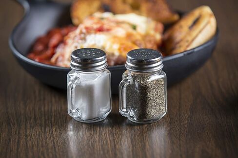 Tablecraft Mini Mason Salt & Pepper Shaker with Stainless Steel Top, 12 per Pack, 1.5 oz in Saudi Arabia