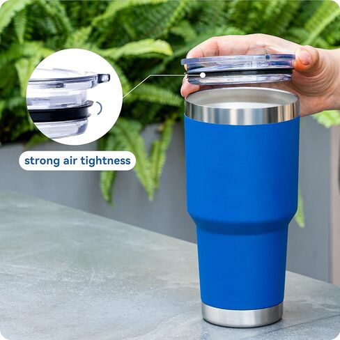 2 Pack 20 oz Tumbler Lids,Replacement Spill Proof Splash Resistant Slider Mug Toppe for Yeti Ramble and More Coffee Mugs,Straw Friendly in Kuwait