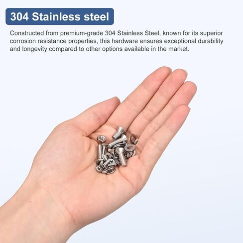280Pcs M3 x 4mm /5mm /6mm /8mm /10mm /12mm /16mm /20mm /25mm Flat Head Hex Socket Cap Screws Bolts Nuts Kit, 304 Stainless Steel, Full Thread in Saudi Arabia