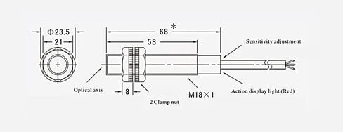 Heyiarbeit M18 Diffuse Photoelectric Switch Sensor Optical E3F-DS30C4 3 Lines NPN 30 cm Adjustable NPN Proximity Switch DC 6-36V in Saudi Arabia