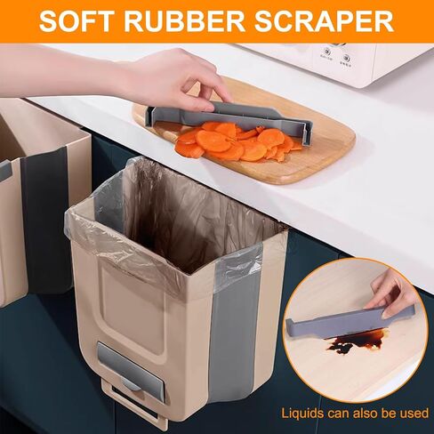 Collapsible Kitchen Trash Can for Counter Top or Under Sink,Plastic Indoor Compost Bin,2.6 Gallon for Cabinet/Car Trash Can with Lid in Saudi Arabia