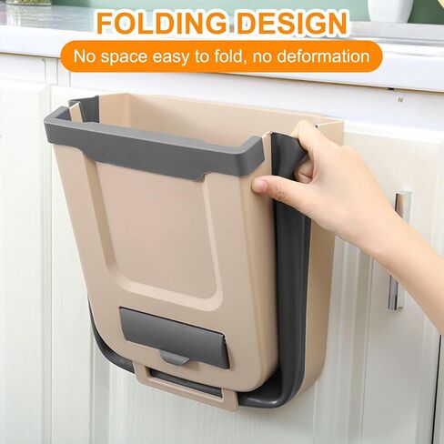 Collapsible Kitchen Trash Can for Counter Top or Under Sink,Plastic Indoor Compost Bin,2.6 Gallon for Cabinet/Car Trash Can with Lid in Saudi Arabia