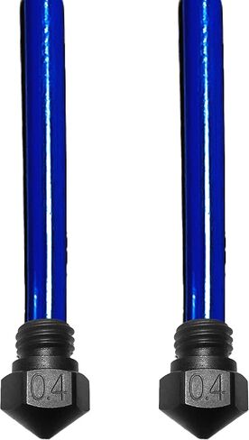 Hardened Steel Nozzle (0.4mm) High Temperature PTFE for All QIDI Tech 3D Printers All Sizes (2pcs) (X-max/X-Plus/i-Mate/i-Mates/X-Maker/X-Smart (Long)) in Saudi Arabia
