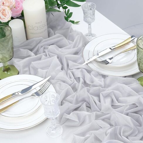 Babenest 5pcs Dusty Rose Gauze Table Runners, 13ft Boho Rustic Chiffon Like Sheer Runner, 31x160 Inches Long Tulle Fabric for Bridal Baby Shower, Wedding, Party, Christmas Decorations in Saudi Arabia