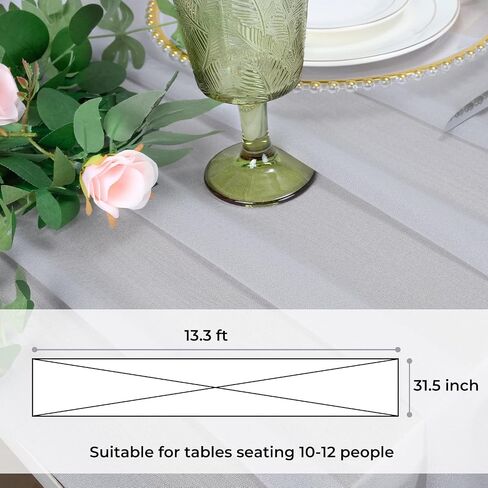 Babenest 5pcs Dusty Rose Gauze Table Runners, 13ft Boho Rustic Chiffon Like Sheer Runner, 31x160 Inches Long Tulle Fabric for Bridal Baby Shower, Wedding, Party, Christmas Decorations in Saudi Arabia