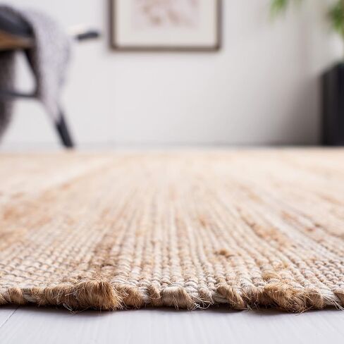 سجادة SAFAVIEH Natura Collection - 2'3" x 9'، طبيعية وعاجية، مصنوعة يدويًا من الجوت والصوف الساحلي لمزرعة بوهو، مثالية للمناطق ذات حركة المرور العالية في غرفة المعيشة وغرفة النوم (NAT872A) in Kuwait