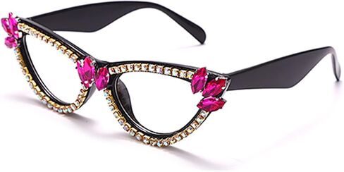 bullabulling Sparkling Crystal Retro Frame cat eye Bling Rhinestone Reading Glasses in Saudi Arabia