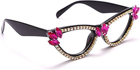 bullabulling Sparkling Crystal Retro Frame cat eye Bling Rhinestone Reading Glasses in Saudi Arabia