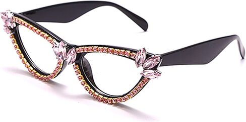 bullabulling Sparkling Crystal Retro Frame cat eye Bling Rhinestone Reading Glasses in Saudi Arabia
