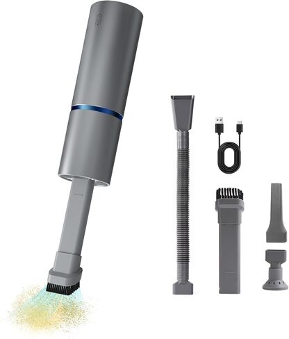 مكنسة كهربائية محمولة لاسلكية، مكنسة كهربائية محمولة للسيارة مع USB قابلة لإعادة الشحن، مكنسة كهربائية صغيرة محمولة ومنفضة هواء ومضخة يدوية 3 في 1 مكنسة كهربائية محمولة للمنزل والمكتب وتنظيف السيارة in Kuwait