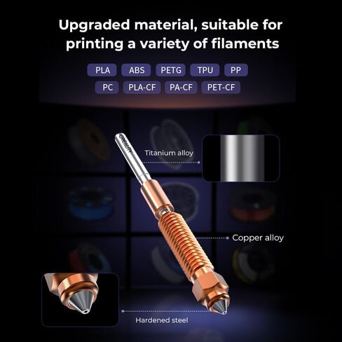 مجموعة فوهة Creality K1 الرسمية 5 قطع فوهات فولاذية صلبة للطابعة ثلاثية الأبعاد 0.4 مم طباعة عالية السرعة وفوهات طارد عالية التدفق لـ Creality K1 (سلسلة K1، 4) in Saudi Arabia